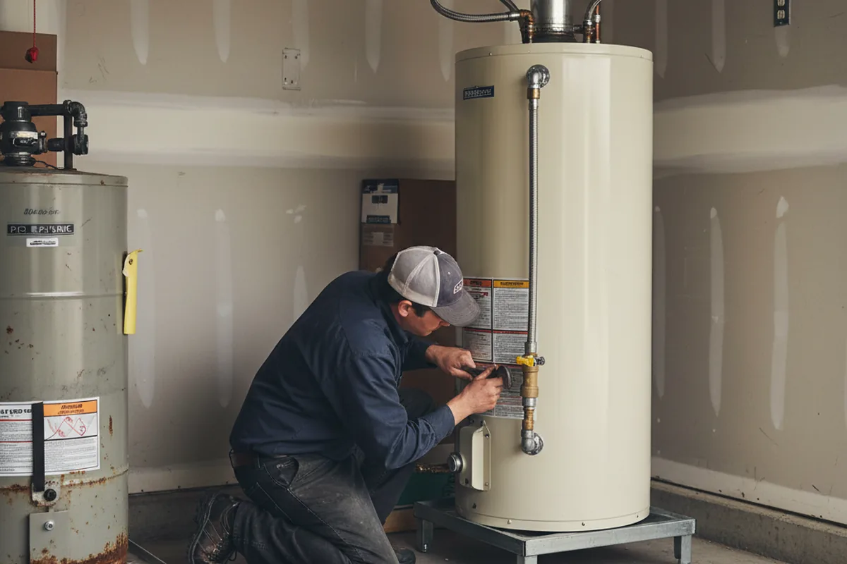 Water heater and shutoff valve replacement in Roland
